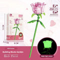 Artificial rose building blocks bouquet plastic small particle set with red rose colour box packaging