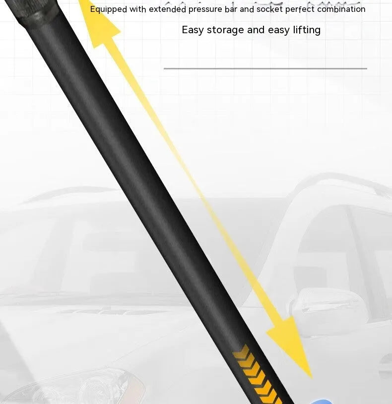 Horizontal hydraulic car lifting jack for low vehicle tyre changes with handle