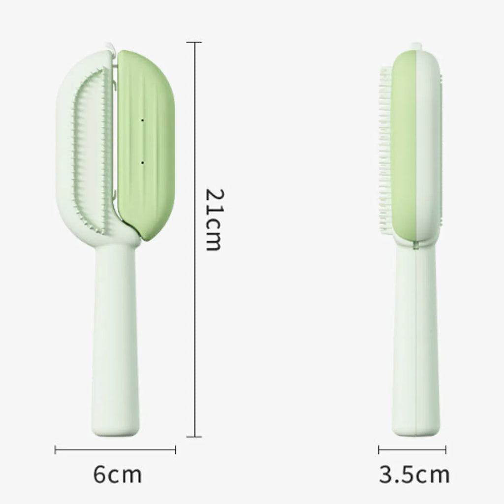 Blue pet grooming comb with water tank for removing floating hair on dogs and cats