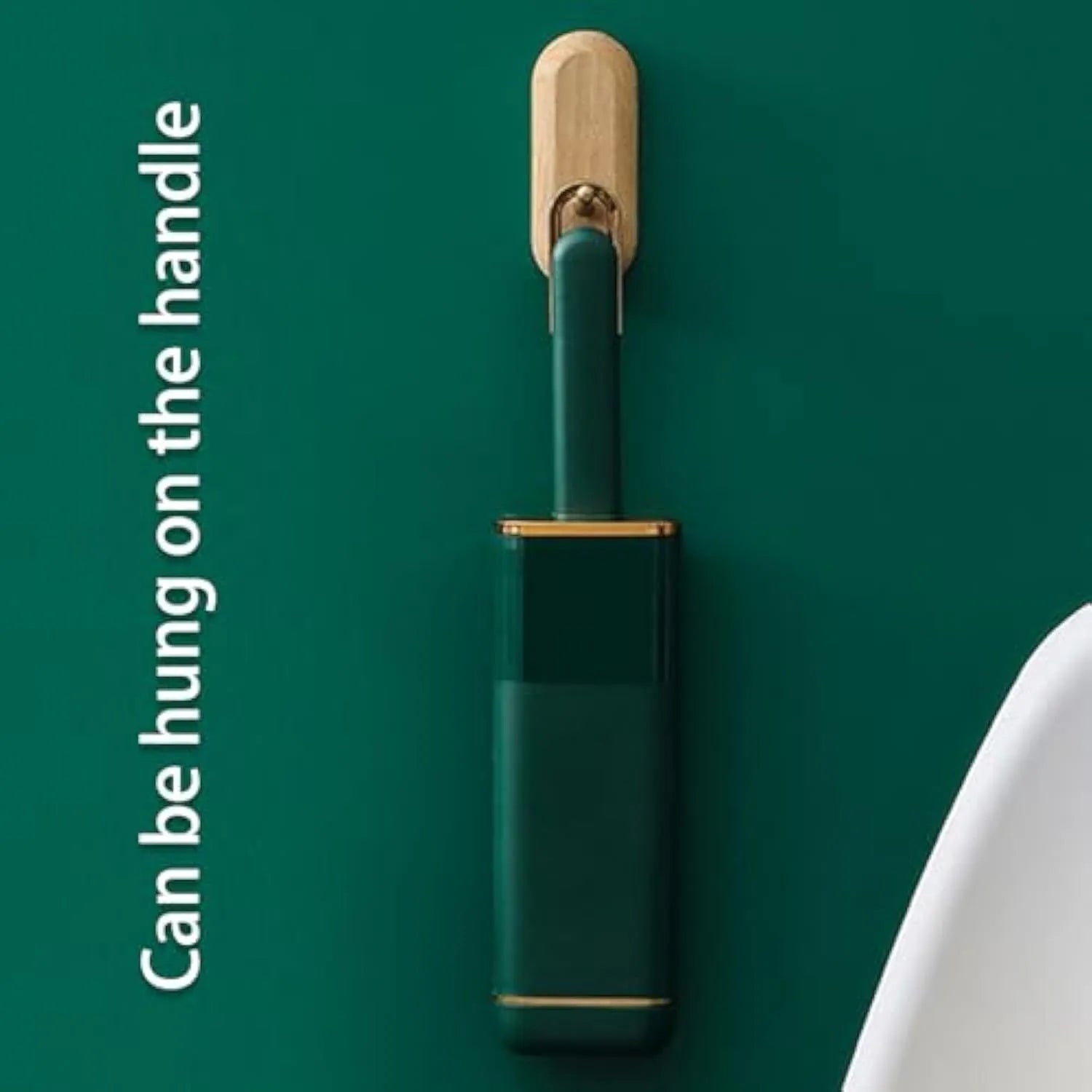 Blue, green, and white pet hair remover brush with a storage box base.