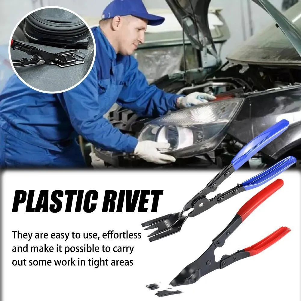 Blue handled car interior removal pliers with drop forged steel construction and 235mm length for door panel disassembly