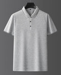 Men's mulberry silk short sleeve shirt in light business style, shown in multiple colour options