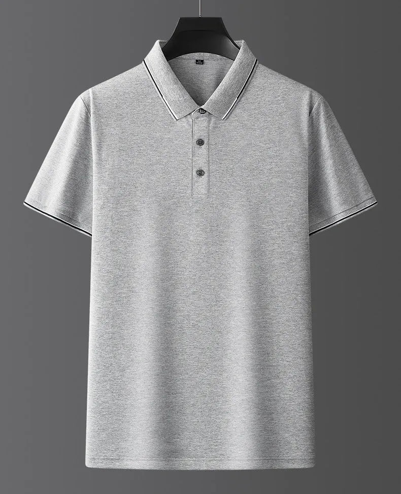 Men's mulberry silk short sleeve shirt in light business style, shown in multiple colour options