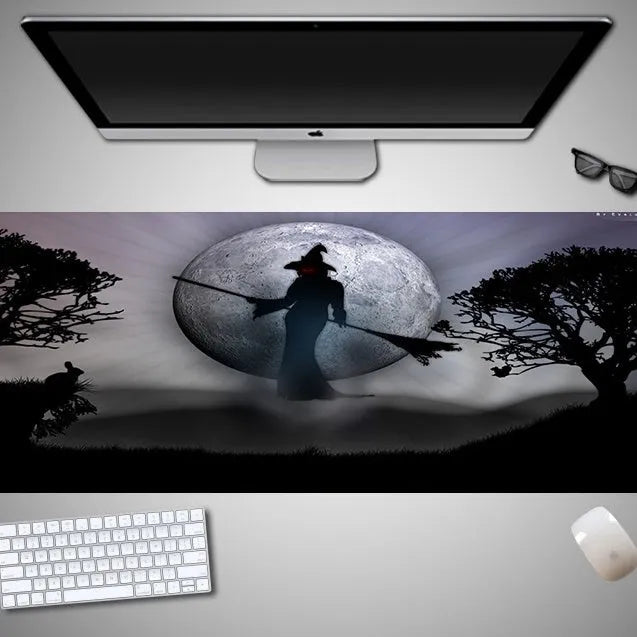 Halloween oversized mouse pad with non-slip rubber backing in various pattern designs