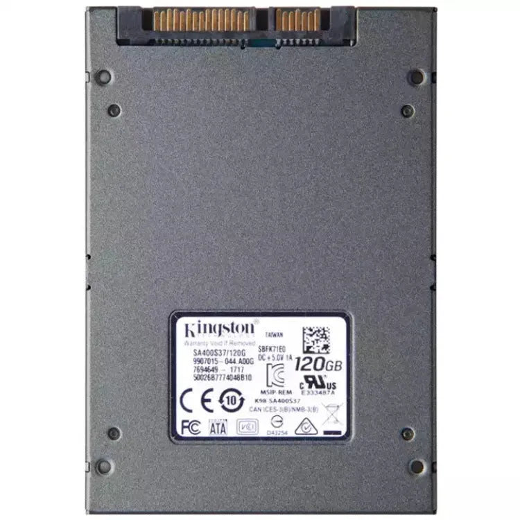 2.5 inch SATA3 solid state drive with MLC flash memory, 7 mm thickness, 120GB capacity.