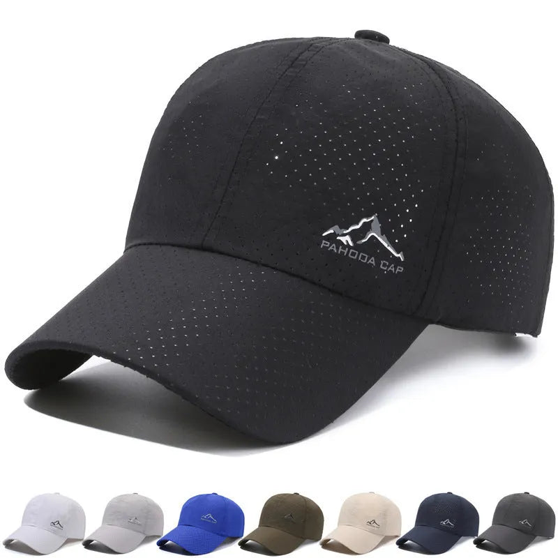 Korean-style adjustable baseball cap in polyester for summer sun protection, shown in army green colour.