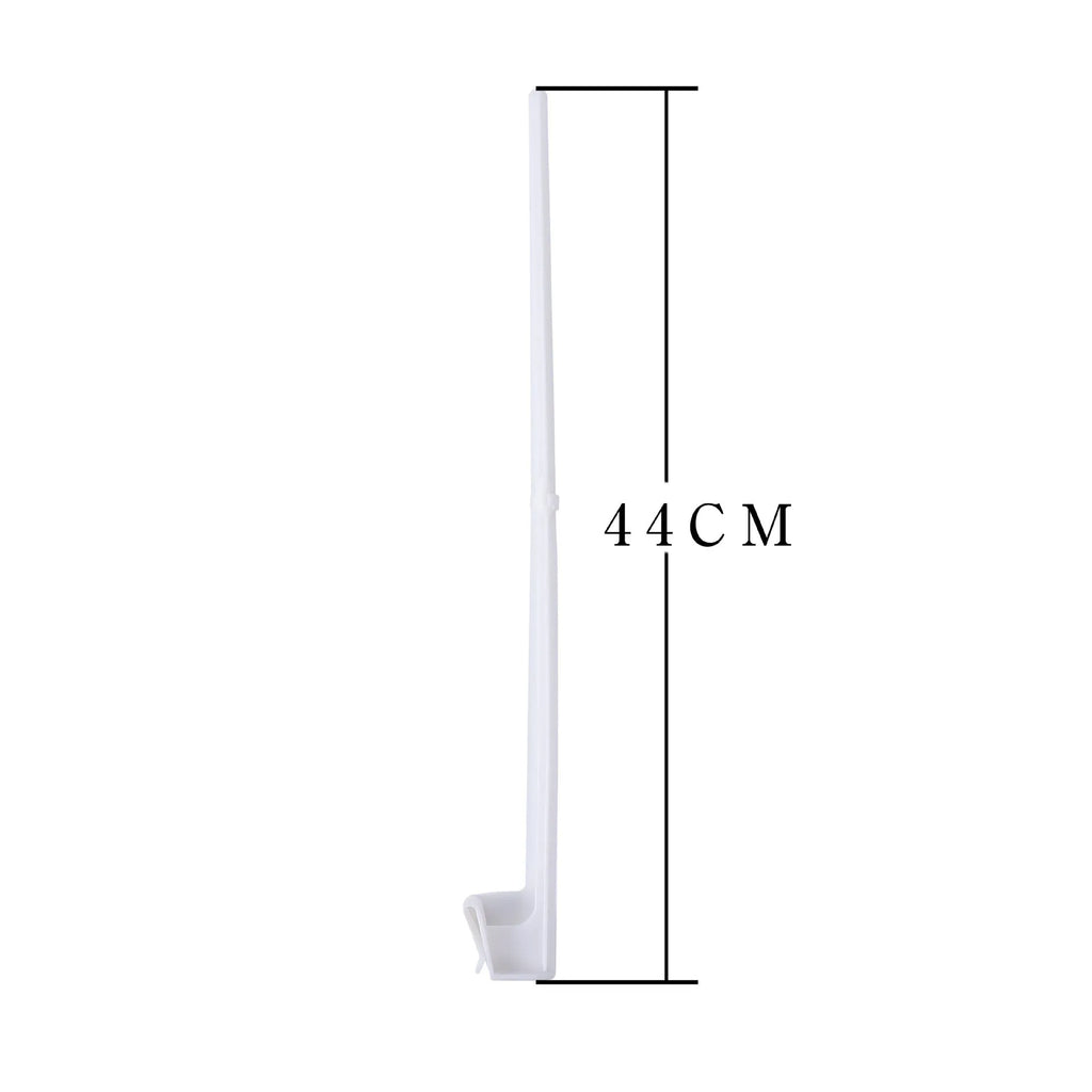 White plastic car window flag holder clip shown mounted on a vehicle window.