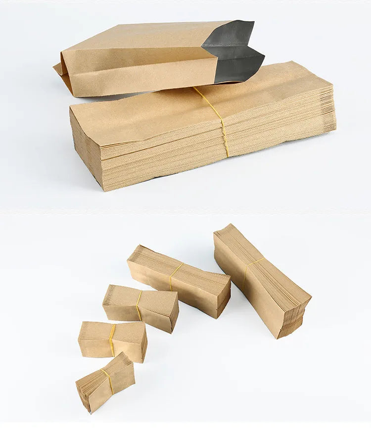 Yellow kraft paper aluminium foil inner packaging bag for snack foods with custom sizing