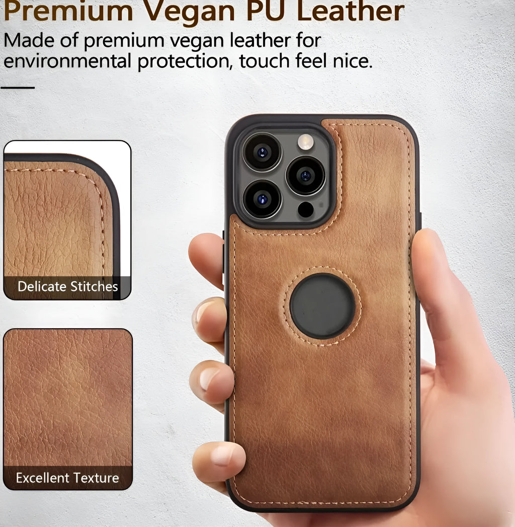 Imitation leather iPhone back cover case in black, brown, red, or blue for Apple 6G/6S to iPhone 14 Pro Max models