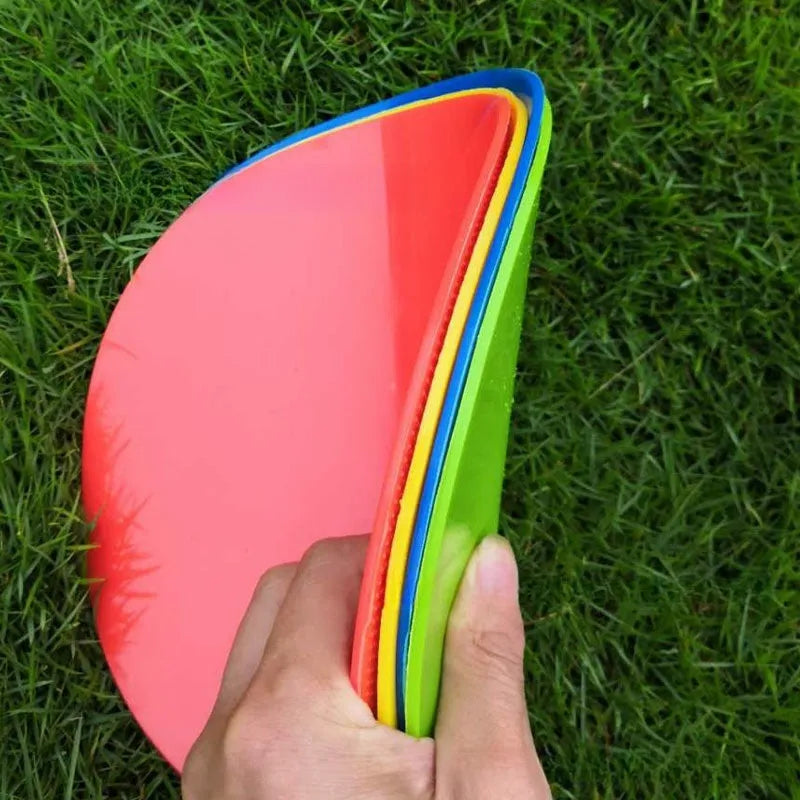 23cm diameter football training marker pad in multiple colours for field drills