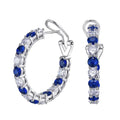 Women's colourful all-match geometric drop earrings with inlaid zircon in blue and green copper finish