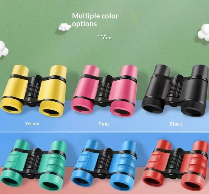 Kids toy telescope 4X30 HD portable binoculars with flat leather body in blue
