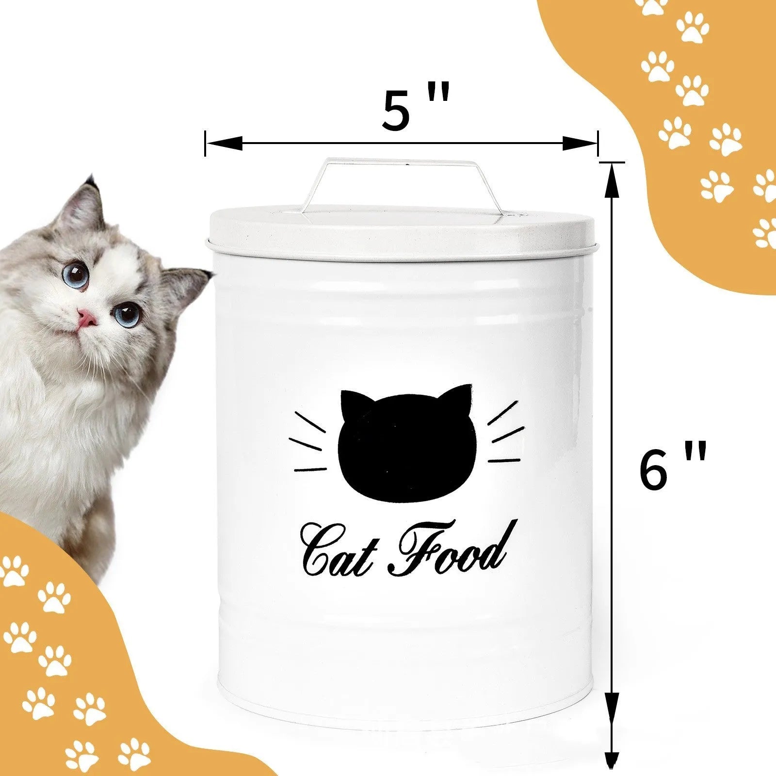 American style round galvanised steel storage can with a removable white inner box.