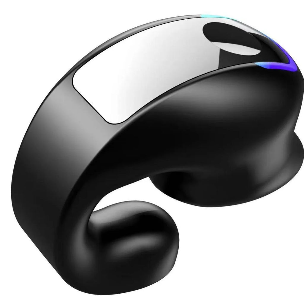 Bluetooth sports stereo headset with clip-on silicone design in black
