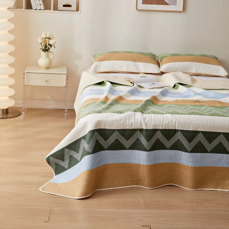 Pure cotton printed bed sheet set for 2.2 metre bed in modern simple style