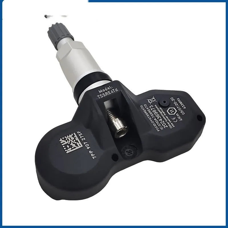 Black car tyre pressure monitoring sensor for Audi vehicles, single unit.