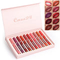 Set of 10 waterproof matte lipstick sticks in non-stick cup formula