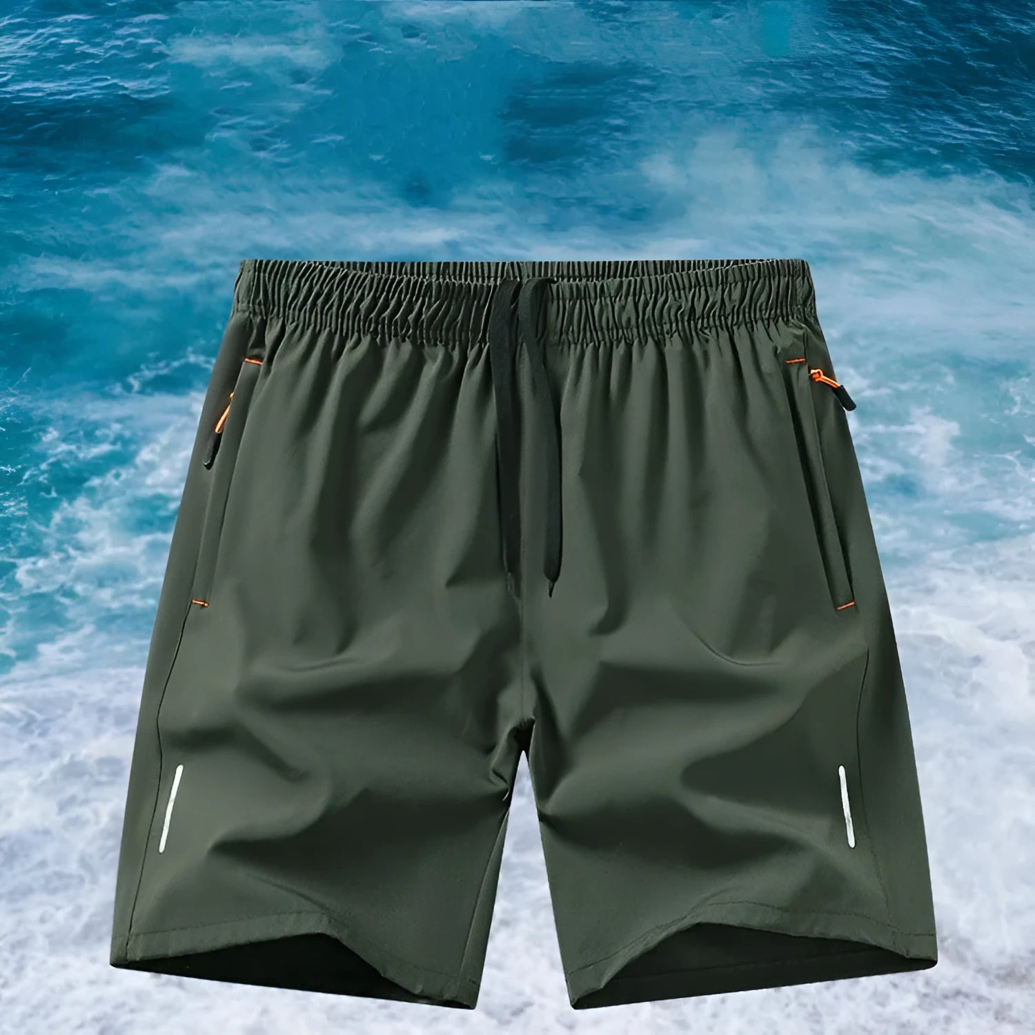 Men's loose fit basketball shorts in ice silk quick-dry fabric showing straight leg design
