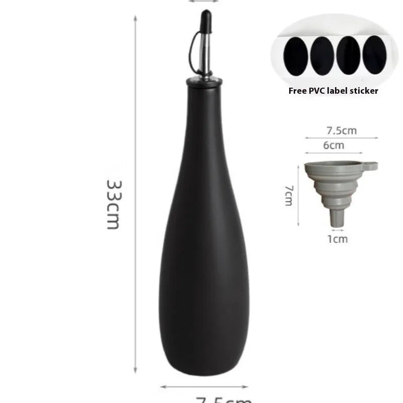 Ceramic oil pot with attached brush in black, coffee or white colours for kitchen oil storage
