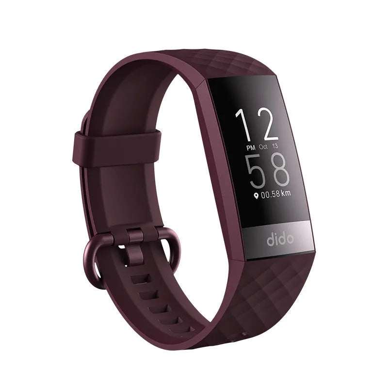 Y6 Black smart bracelet with a 1.1-inch screen displaying health metrics on a wrist.