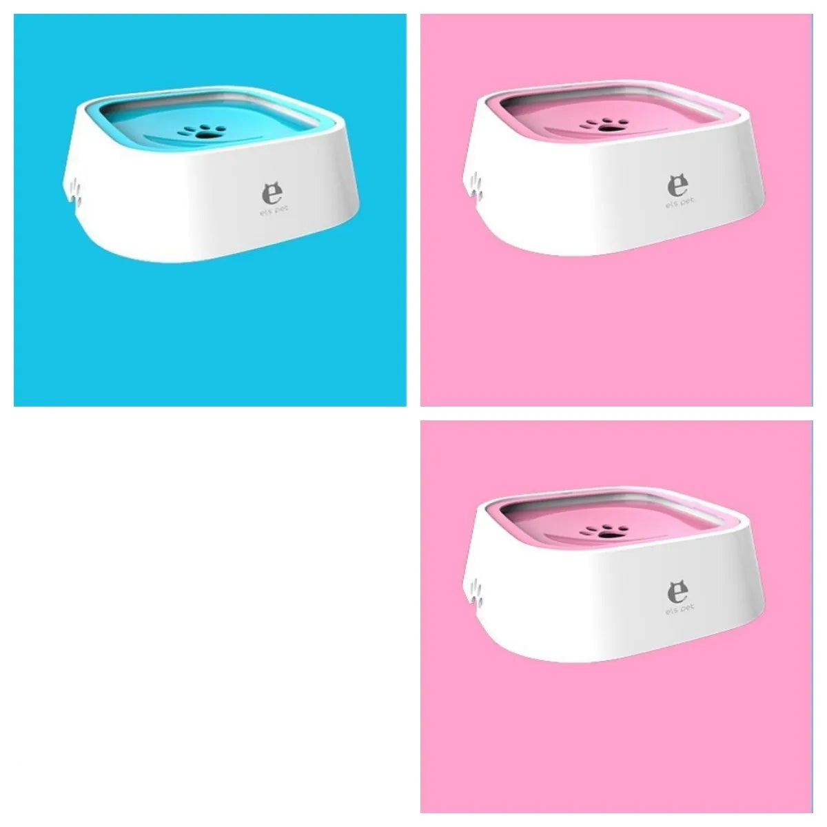 1.5L grey pet water bowl with floating plate, ABS and PP construction, anti-overflow design
