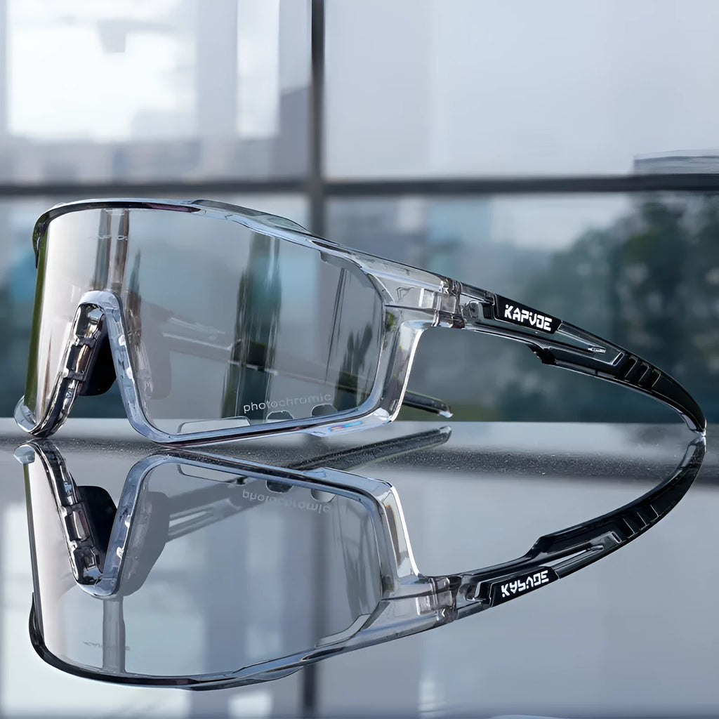 Photochromic cycling sunglasses with TR90 frame in semi-rimless design for outdoor sports
