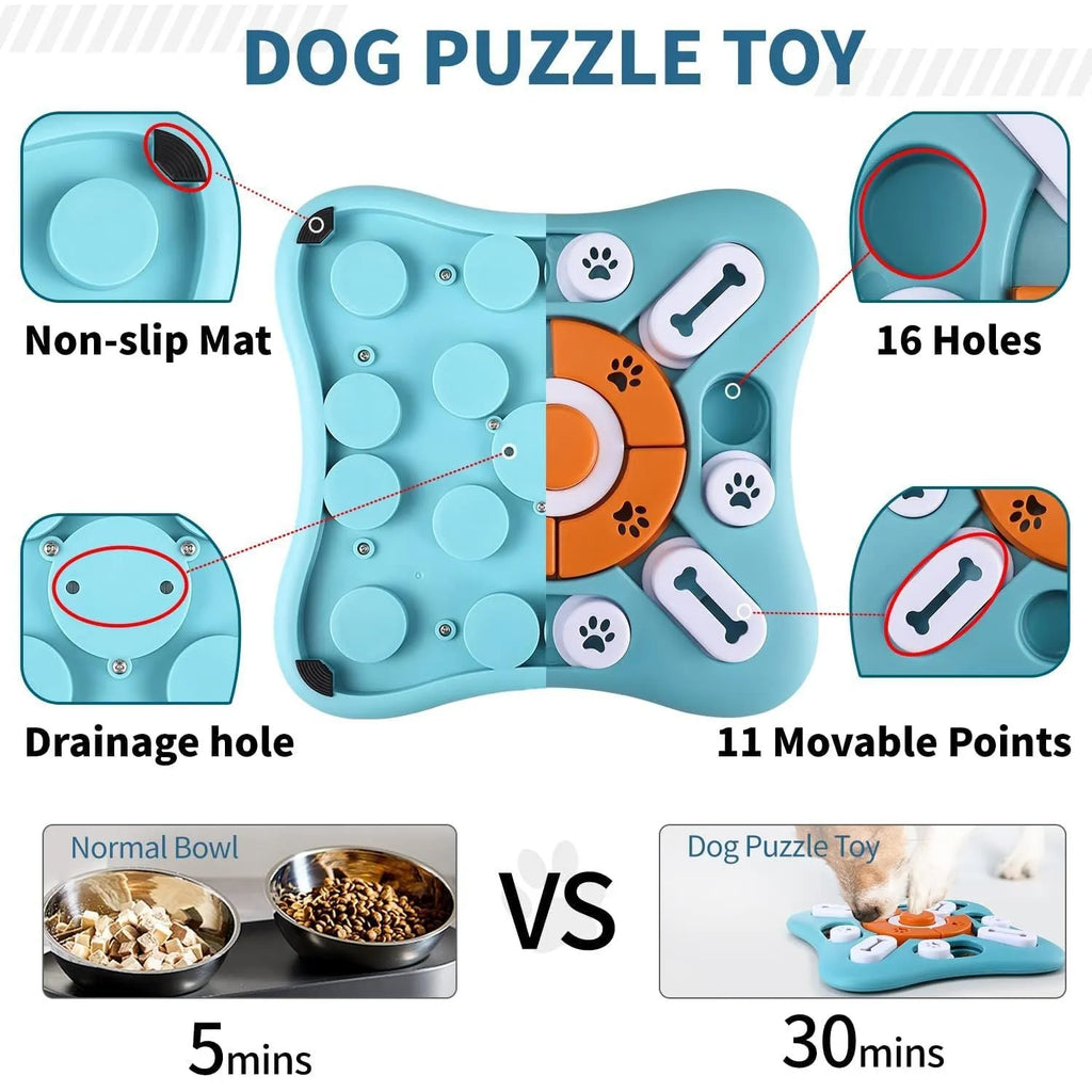 Light blue ABS interactive dog toy with vocalisation feature, compact handheld pet toy for play