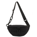 Fashion simple women's sports all-match shoulder bag in nylon with letter embroidery and chain detail