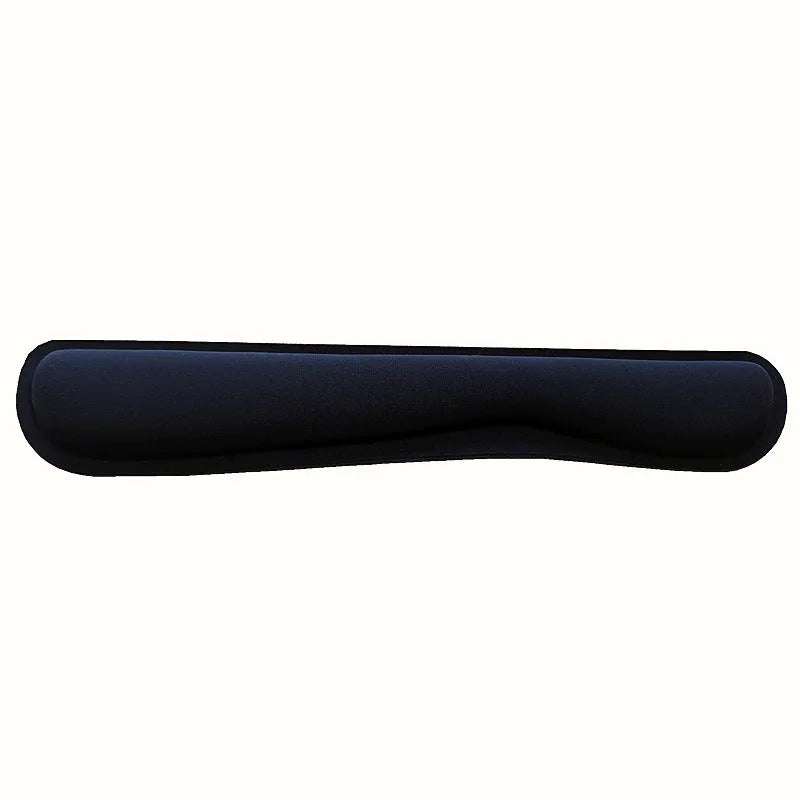 Memory foam wireless keyboard wrist rest mouse pad in black, non-slip rubber base, 460x85x25mm size