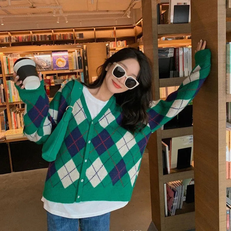Japanese Korean style casual cardigan coat in acrylic knit fabric, macaron colour options