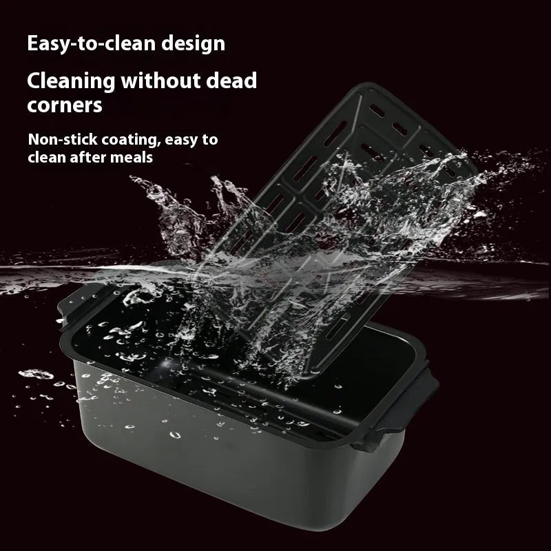 Smart Loop Air Fryer Flip Electric Oven 12L capacity in black with side view showing dimensions