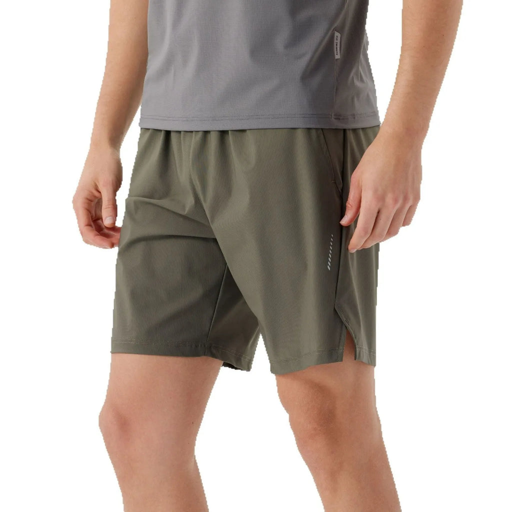Men's ice silk nylon sports shorts in mid-waist design with breathable fabric