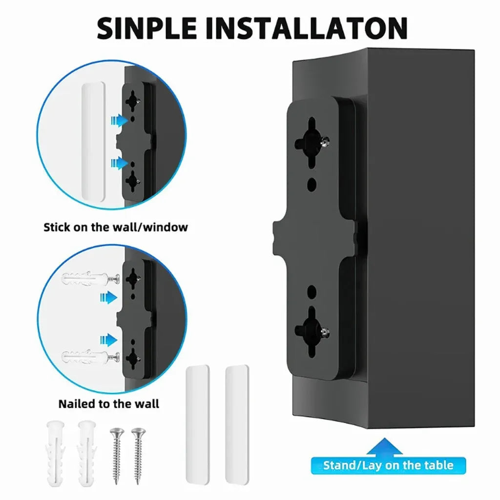 Black plastic digital television antenna with mounting accessories for home HD reception