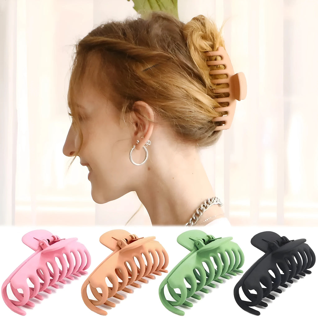 Plastic ponytail clip hair accessory in candy colours, keel claw and rectangular jaw shapes for shower use
