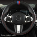 Round D-type universal steering wheel cover in microfiber with 38cm diameter available in multiple colours