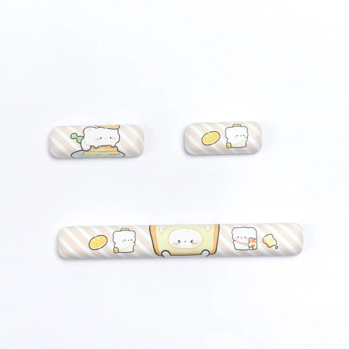 MOG profile PBT keycap set with bread bear thermal sublimation artwork showing 143+3 keys