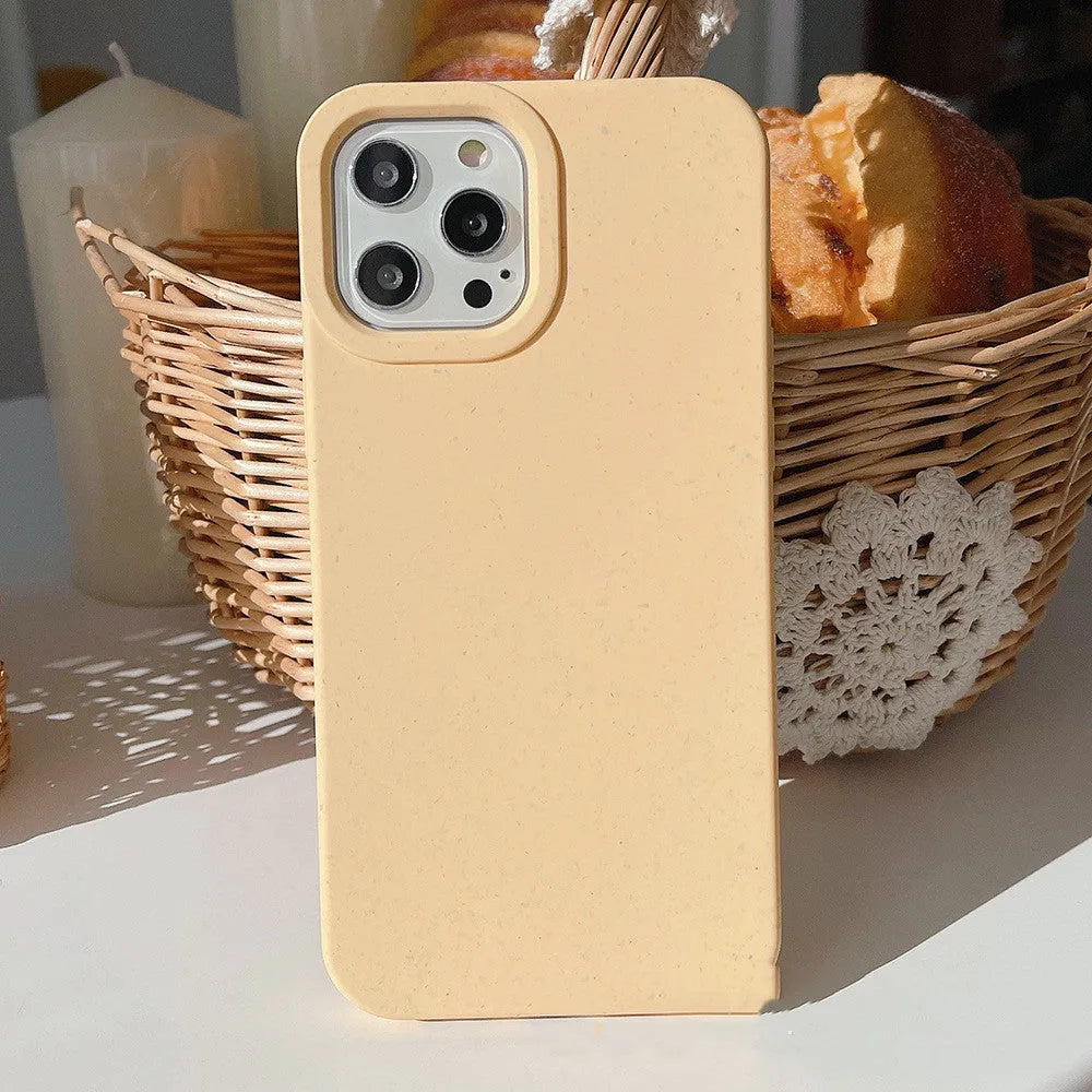 Biodegradable wheat straw fibre phone case for iPhone in multiple colour options.