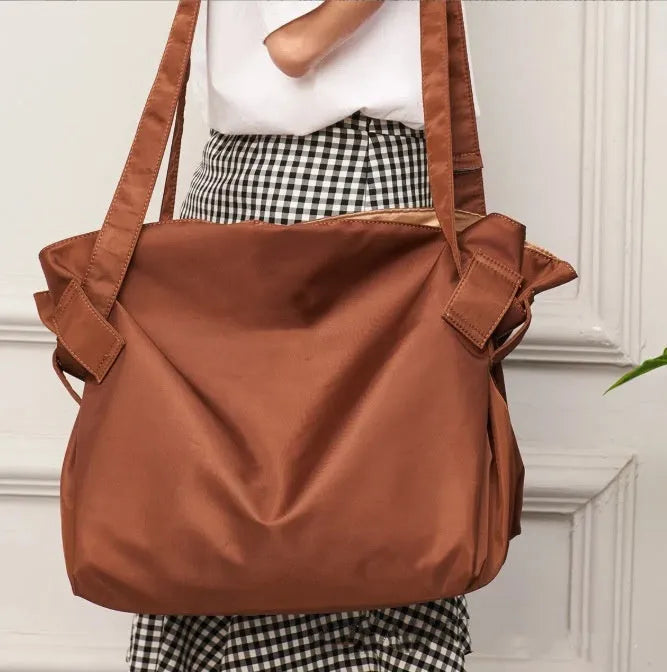 Women's waterproof Oxford cloth shoulder crossbody bag with expansion capability for travel and camping storage