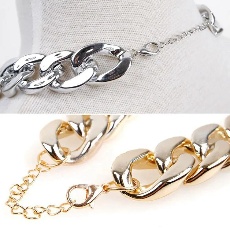 Adjustable gold chain dog collar with twisted design for small to medium sized pets