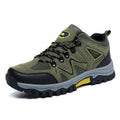 Men's outdoor sports suede low top hiking shoes in solid colour with rubber sole