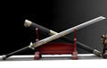 Tianwen Tang Heng Tang Dynasty horizontal sword, 108cm, high manganese steel blade, unsharpened, with wood leather scabbard.