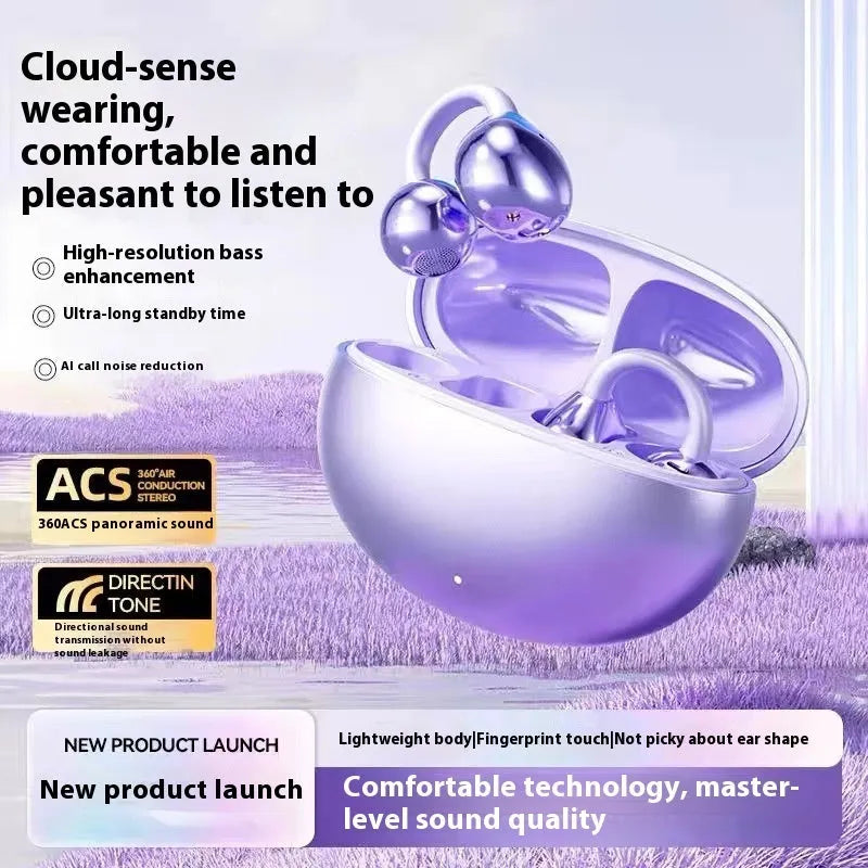 AI Smart Translation M91 clip-on wireless Bluetooth headset in dark gray on a white background