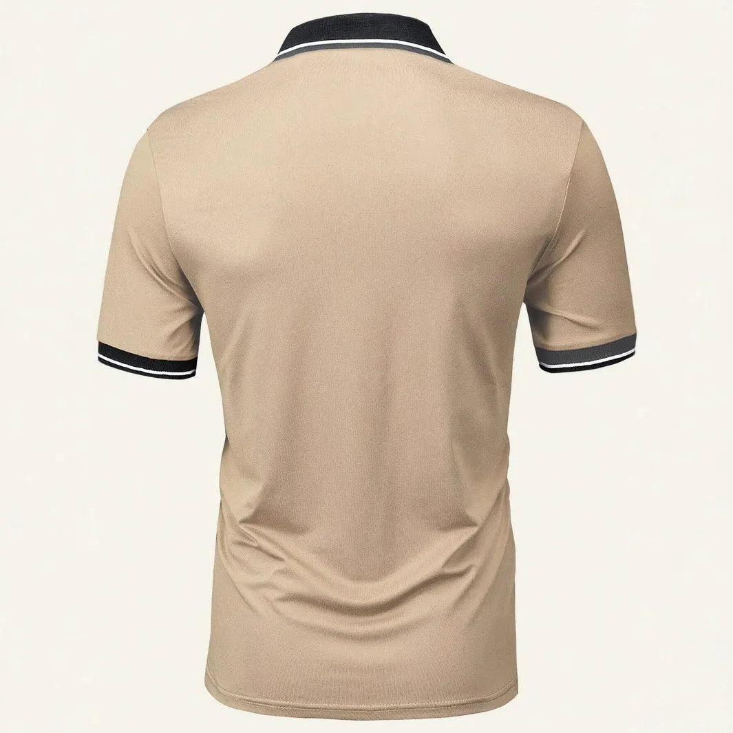 Men's casual button short sleeve business lapel shirt in solid colour polyester loose fit, sizes S to XXL