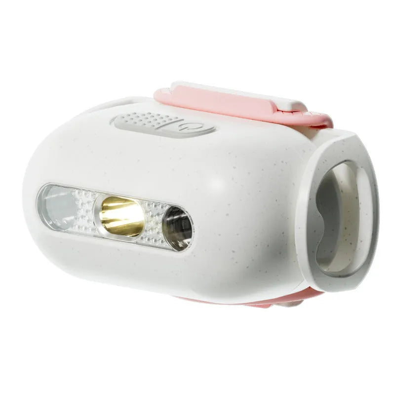 Pet luminous LED collar with hanging lamp ring in fresh pink, gray, green, or caramel mocha colours