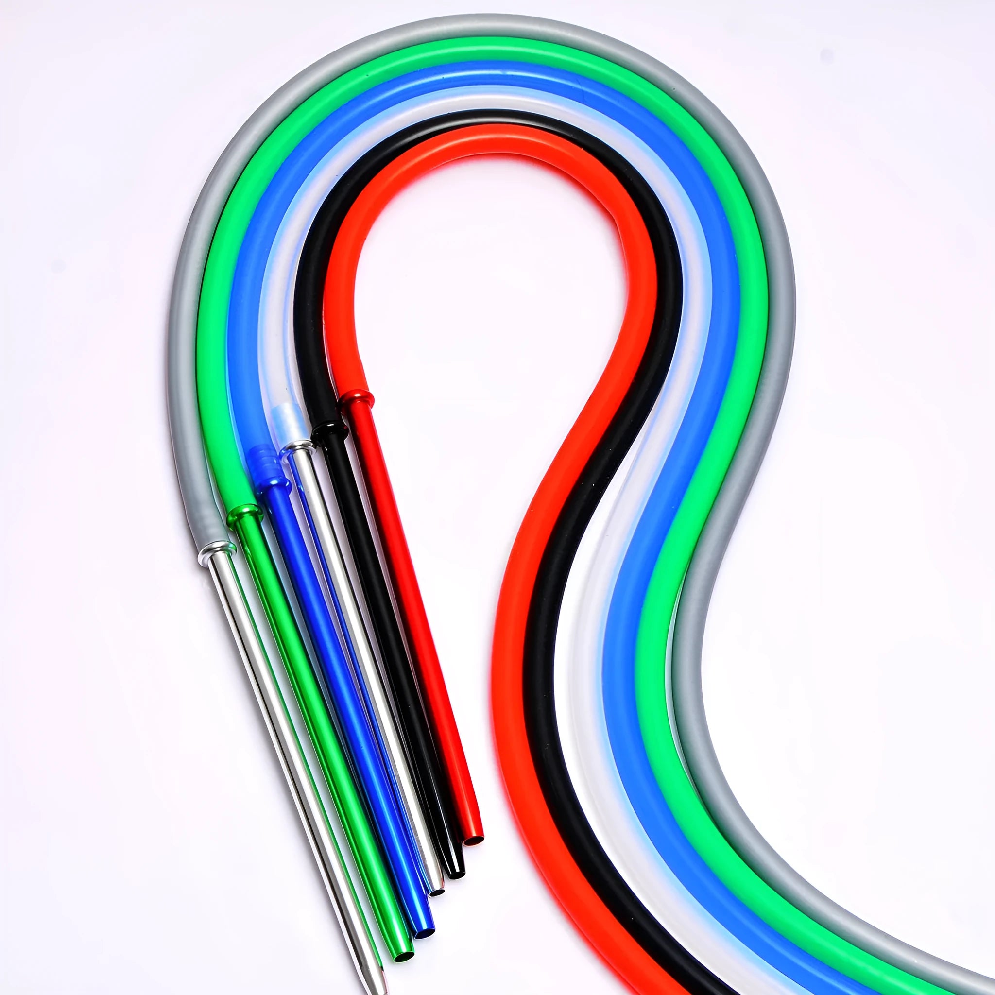 Silicone hookah pipe in six colour options with aluminium wind-resistant construction for water fume smoking