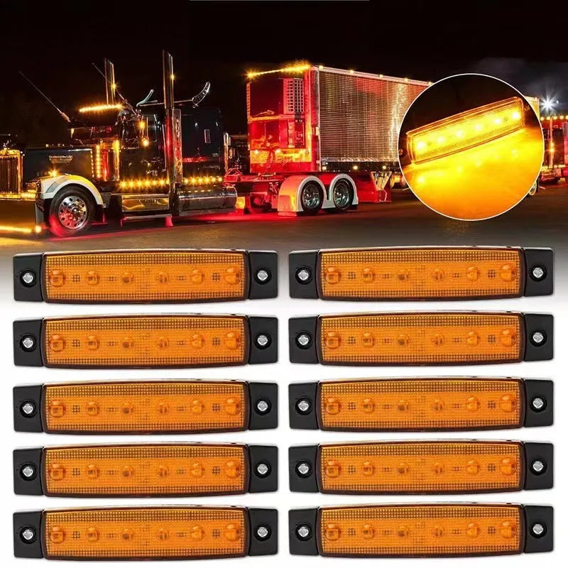 Trailer side warning lights with PVC housing in multiple colour options measuring 9.6cm long