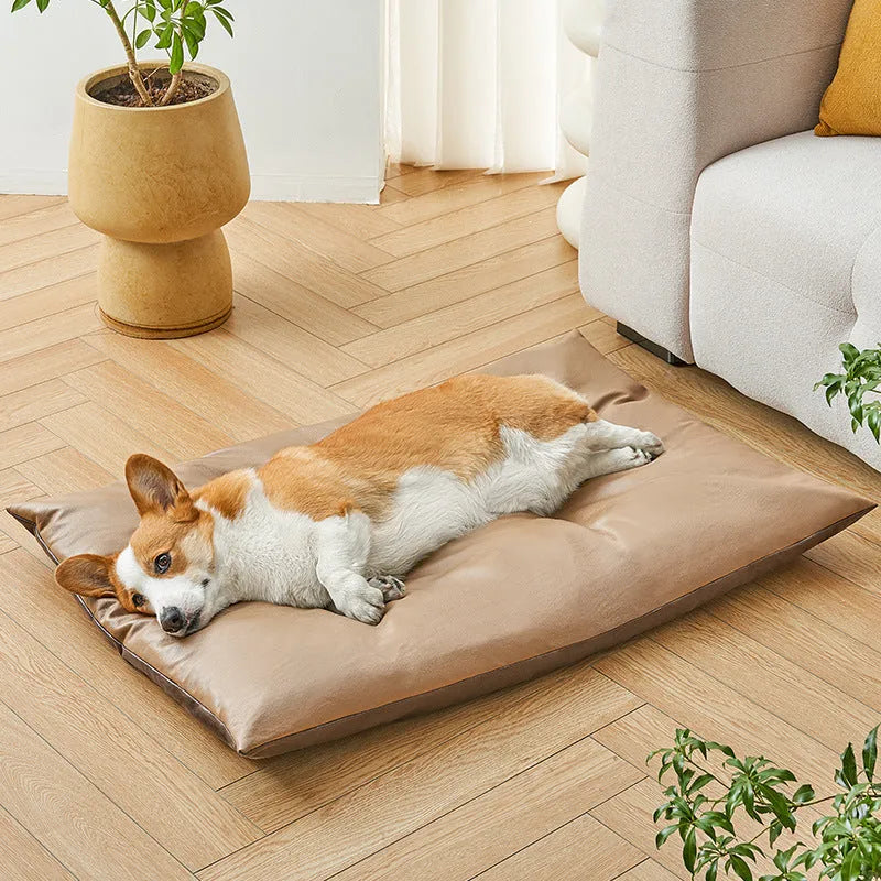 Blue coffee coloured nest style summer pet bed for dogs and cats shown in small medium large extra large sizes