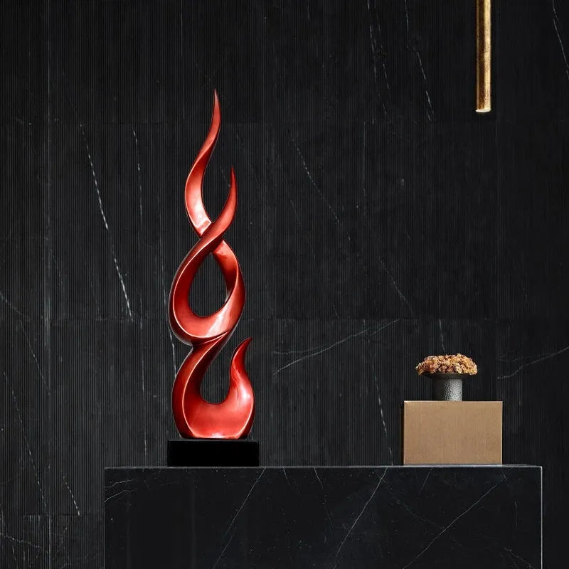High-rise resin decoration crafts in gold and silver colours with modern simple design