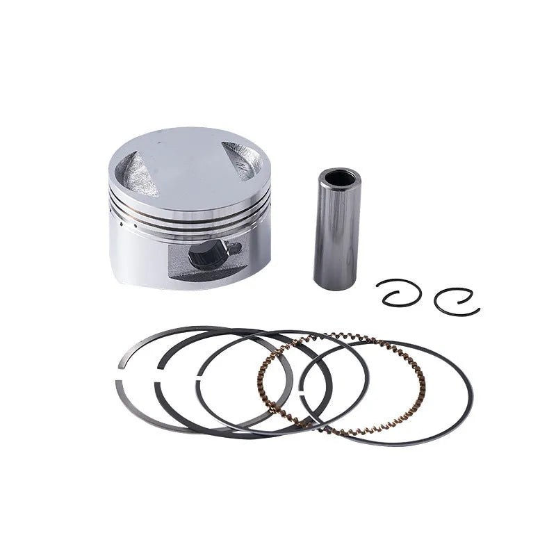 Motorcycle engine piston kit with aluminium alloy piston and steel strip oil ring for 57.4mm cylinders