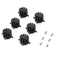 Surfboard G5 tail rudder round cup set of 6 PVC pieces in black and white